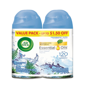 Reckitt Benckiser RAC82093CT Air Wick Freshmatic Ultra Spray Refill Fresh Waters Aerosol 5.89 oz 2 Per Pack 3 Packs/Carton