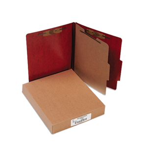 ACCO ACC15004  20 pt. PRESSTEX Classification Folders 1 Divider Red 10/Box