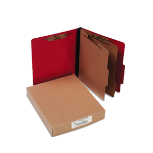 ACCO ACC15669 ColorLife PRESSTEX Classification Folders 2 Dividers Executive Red 10/Box