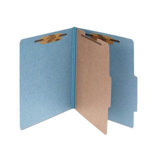 ACCO ACC16024 Pressboard Classification Folders 1 Divider Legal Size Sky Blue 10/Box