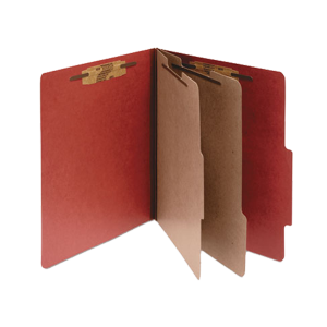 ACCO ACC16036 Pressboard Classification Folders 2 Dividers Legal Size Earth Red 10/Box