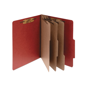 ACCO ACC16038 Pressboard Classification Folders 3 Dividers Legal Size Earth Red 10/Box