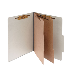 ACCO ACC16056  Pressboard Classification Folders 2 Dividers Legal Size Mist Gray 10/Box