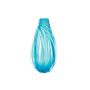 Accent Plus 10018714 Spiral Twist Art Glass Vase Ocean Blue