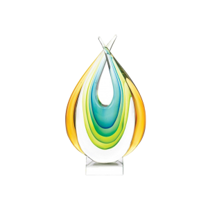 Accent Plus 10018857 Crossed Teardrop Art Glass Sculpture