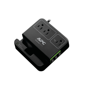 APC Essential P3U3B SurgeArrest 3 Outlets 3 USB Charging Ports Black