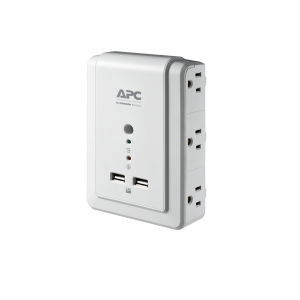 APC P6WU2 Essential SurgeArrest 6 Outlet Wall Mount With USB 120V