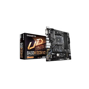 Gigabyte B450M DS3H V2 Socket AM4 AMD B450 DDR4 Quad GPU 2 Way CrossFire SATA 3 and USB 3.1 M.2 Micro ATX Motherboard