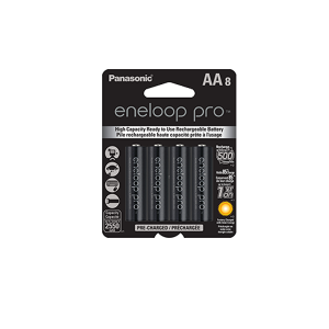 Panasonic BK-3HCCA8BA Eneloop Pro AA High Capacity Ni-MH Pre-Charged Rechargeable Batteries 8 Pack