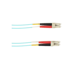 Black Box FOCMP10-008M-LCLC-AQ 8 m Colored Fiber OM3 50-Micron Multimode Fiber Optic Patch Cable Aqua