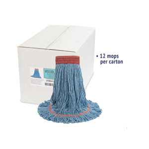 Boardwalk BWK503BLCT Super Loop Wet Mop Head Cotton Synthetic Fiber Large Blue 12/Carton