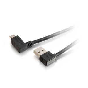 C2G 28113 1m USB 2.0 A Right Angle Male to Micro-USB B Right Angle Male Cable