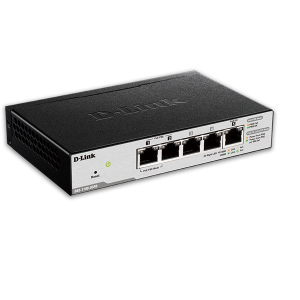 D-Link DGS-1100-05PD DGS-1100 Series Smart Managed PoE Powered 5 Port Gigabit Switch and PoE Extender