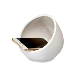 DecoFLAIR 12010642 Ceramic Boom Sound Bowl White