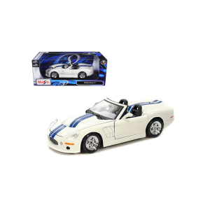 Maisto 31142w 1999 Shelby Series 1 White W/Blue Stripes 1/18 Model Car