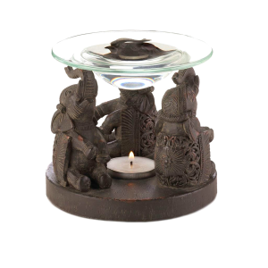 Fragrance Foundry 10017308 Carved Look Three Elephants Oil Warmer Fragrance Foundry