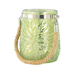 Gallery of Light 10017695 Flower Candle Holder with Rope Handle Green