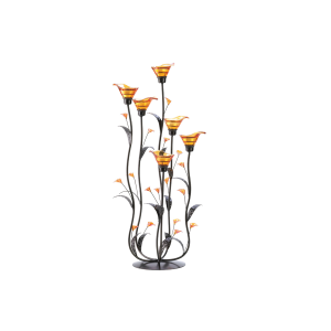 Gallery of Light 12793 Calla Lily Candle holder with Amber Glass