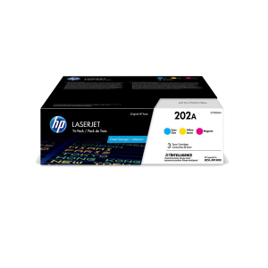 HP 202A CF500AM Cyan Magenta Yellow Original Toner 3 Cartridges