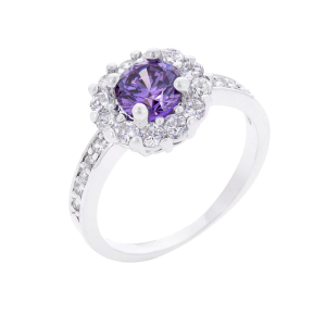 Icon Bijoux R08347R-C22-05 Lavender Halo Engagement Ring