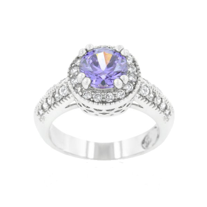 Icon Bijoux R08226R-C22-08 Lavender Halo Engagement Ring