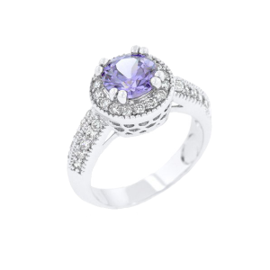 Icon Bijoux R08226R-C22-06 Lavender Halo Engagement Ring