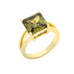 Icon Bijoux R07595G-S42-08 Olive Green Gypsy Ring