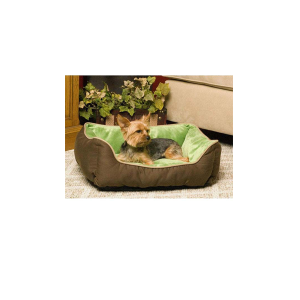 K&H Pet Products KH3161 Lounge Sleeper for Pets Self-Warming Mocha and Green 16" x 20" x 6"