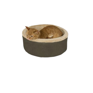 K&H Pet Products KH3191 Thermo-Kitty Bed Mocha 16" x 16" x 6"