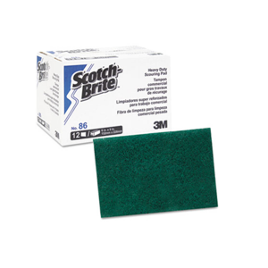 3M MMM86 Scotch Brite Professional Commercial Heavy Duty Scouring Pad Green 6 x 9 12/Pack