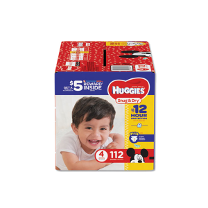KIMBERLY CLARK KCC43111 Size 4, 22 lbs to 37 lbs Snug and Dry Diapers