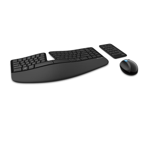 Microsoft Sculpt Ergonomic L5V-00001 Wireless RF Desktop Keyboard and Wireless RF Mouse with BlueTrack 1000 dpi Keypad Mouse Combo