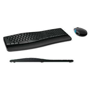 Microsoft L3V-00001 Sculpt Comfort USB Wireless RF Desktop Keyboard and RF Mouse with BlueTrack and 6 Button