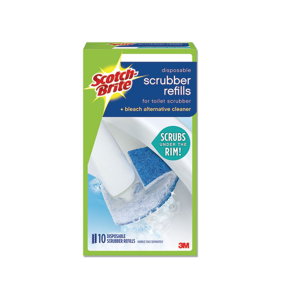 3M MMM558RF Scotch Brite Disposable Toilet Scrubber Refill Blue White 10/Pack