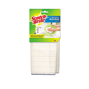 3M MMM90322 Scotch Brite Kitchen Cleaning Cloth Microfiber White 2 Per Pack 12 Packs/Carton