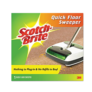 3M MMMM007CCW Scotch Brite Quick Floor Sweeper Rubber Bristles 42" Aluminum Handle White