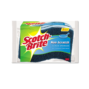 3M MMMMP38D Scotch Brite Non Scratch Multi Purpose Scrub Sponge 4 2/5 x 2 3/5 Blue 3/Pack