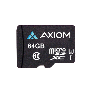Axiom MSDXC10U364-AX 64GB MicroSDXC Class 10 UHS-I U3 Flash Card
