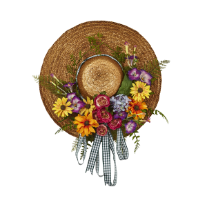 Nearly Natural 4587 Mixed Flower Hat Wreath