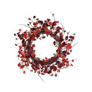 Nearly Natural 4813 24 Inch Plum Blossom Wreath