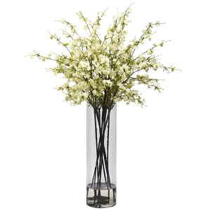 Nearly Natural 1316-WH Giant Cherry Blossom Arrangement