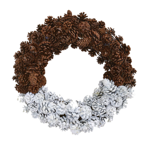 Nearly Natural 4181 20 Inch Frosted Pine Cone Wreath