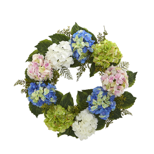 Nearly Natural 4207 24 Inch Hydrangea Wreath