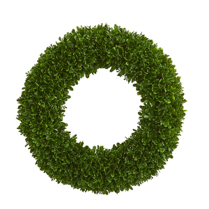 Nearly Natural 4220 19.5 Inch Tea Leaf Wreath UV Resistant Indoor Outdoor