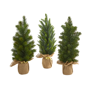 Nearly Natural 4287-S3 15 Mini Cypress And Pine Artificial Tree Set Of 3