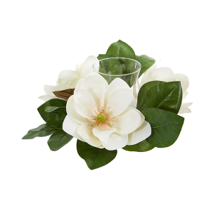 Nearly Natural 4346 13 Inch Magnolia Artificial Candelabrum Arrangement