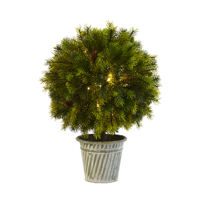 Nearly Natural 4558 18 Inch Pine Ball In Iron Top