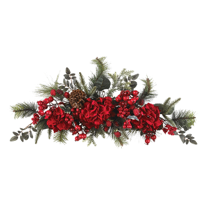 Nearly Natural 4679 30 Inch Holiday Hydrangea Swag