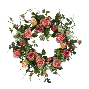 Nearly Natural 4802 20 Inch Rose Wreath