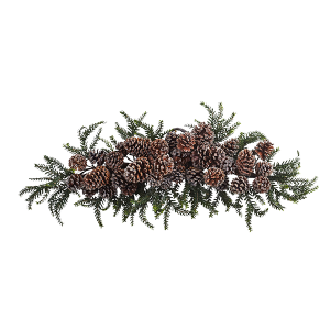 Nearly Natural 4886 28 Inch Iced Pine Cone Swag